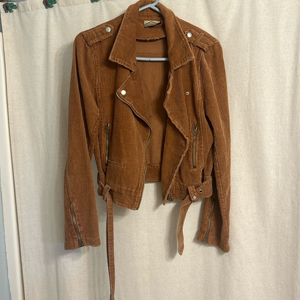 Tan corduroy jacket size large great condition